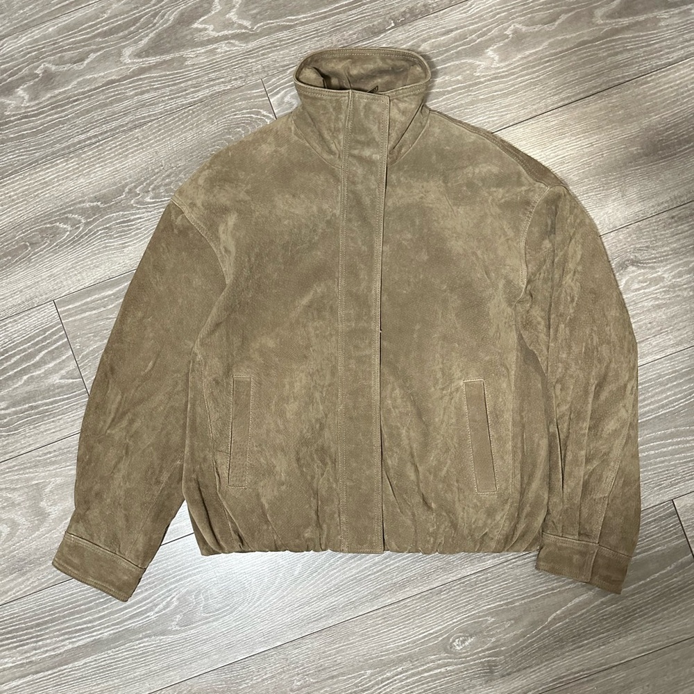 Zara - SUEDE LEATHER JACKET || Light Khaki